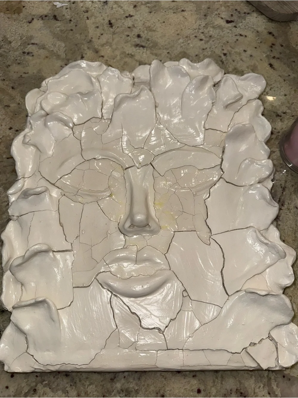 OPEN TO NEGOTIATE White Clay Face Wall Art - Picture 2 of 3